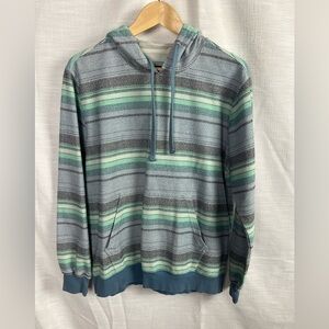 O'Neill Blue and Green Striped Hoodie Streetwear Surfing Coastal
